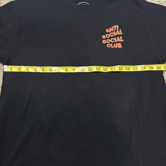 Anti Social Social Club Black Tee with Orange Logo A-100 - Picture 4 of 5